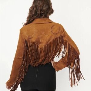 Fringed Brown Suede Jacket